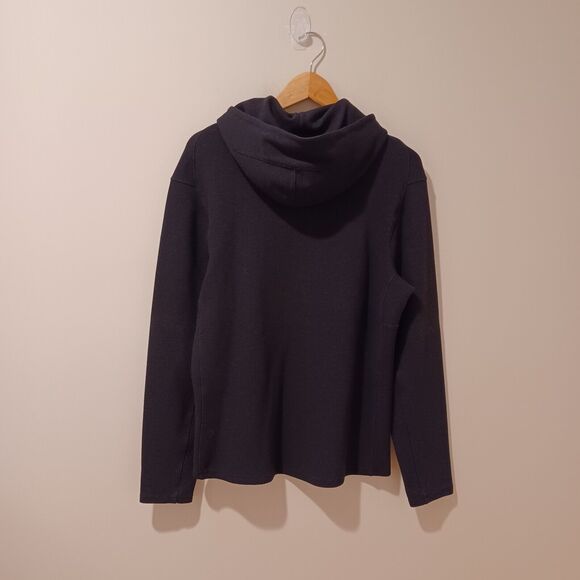 Lululemon Shift Stitch Hoodie Men's L Black Waffle Knit Thermal Pullover Shirt - Picture 4 of 6